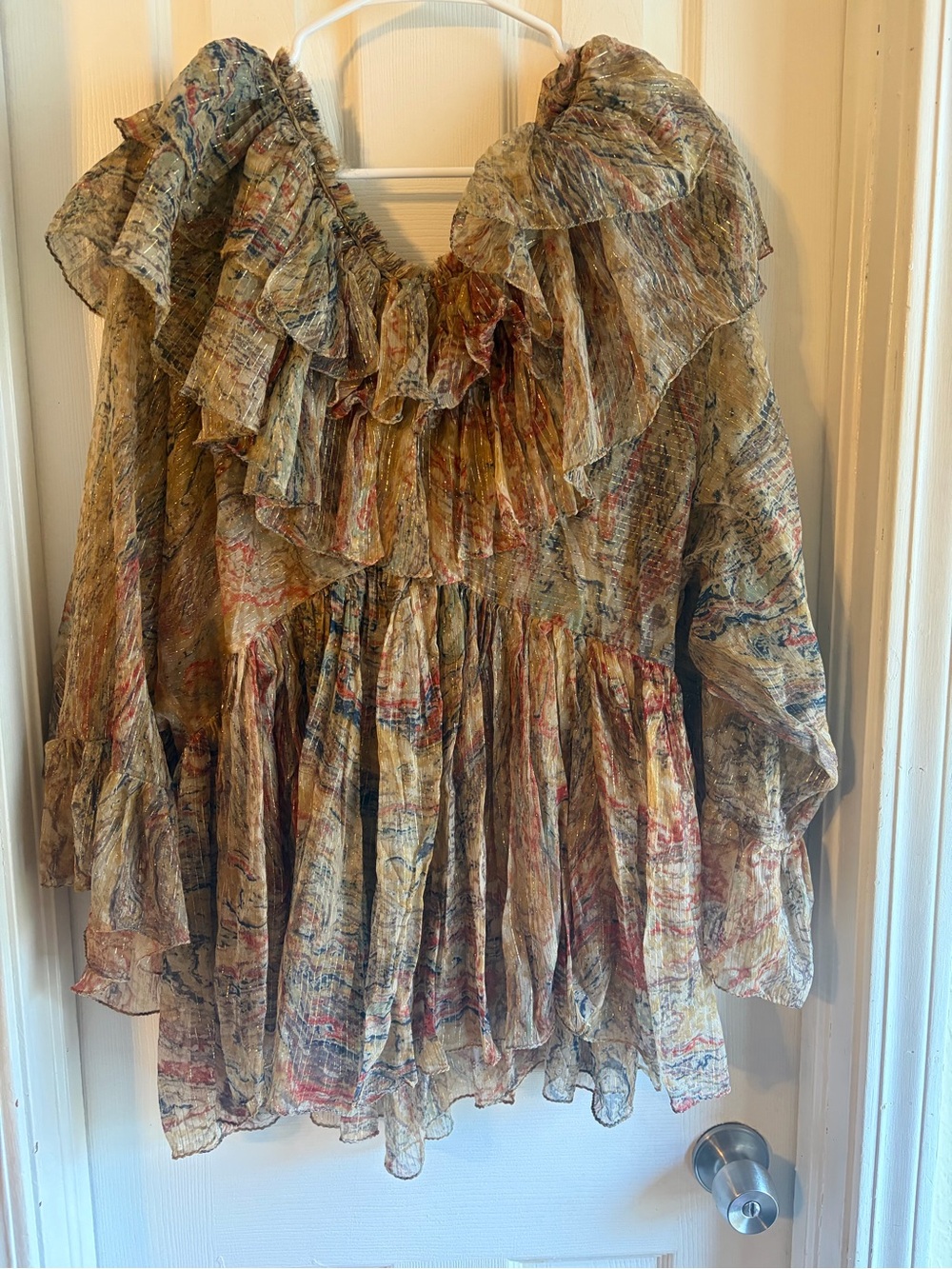 RAGA Multicolor Ruffled Boho Top with Metallic Thread - Picture 2 of 7